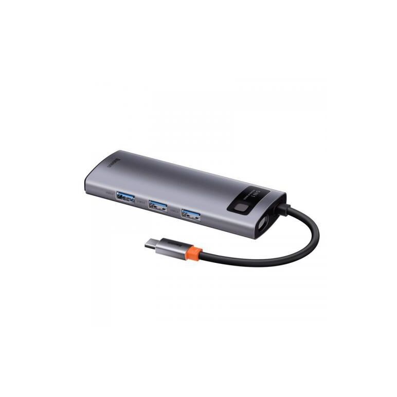 Docking station baseus metal gleam series 5-in-1, gri,  Docking stations | electropc.ro