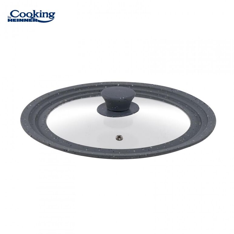 Capac sticla cu margine din silicon ajustabila pe 3 dimensiuni 28/30/32 cm, cooking by heinner,  Oale si cratite | electropc.ro
