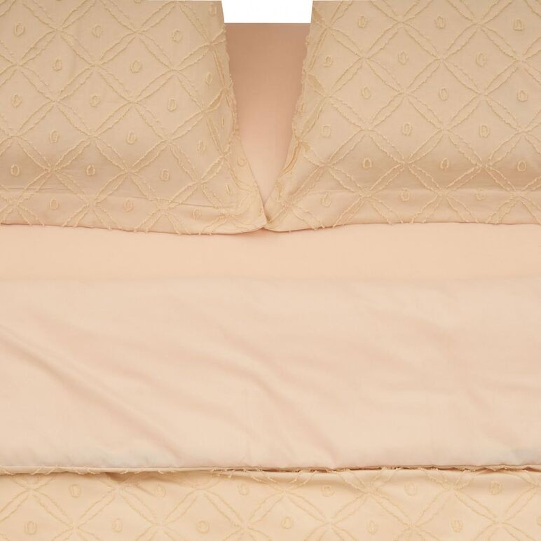 Lenjerie pat ks cu broderie tuffata crem,  Lenjerii de pat | electropc.ro