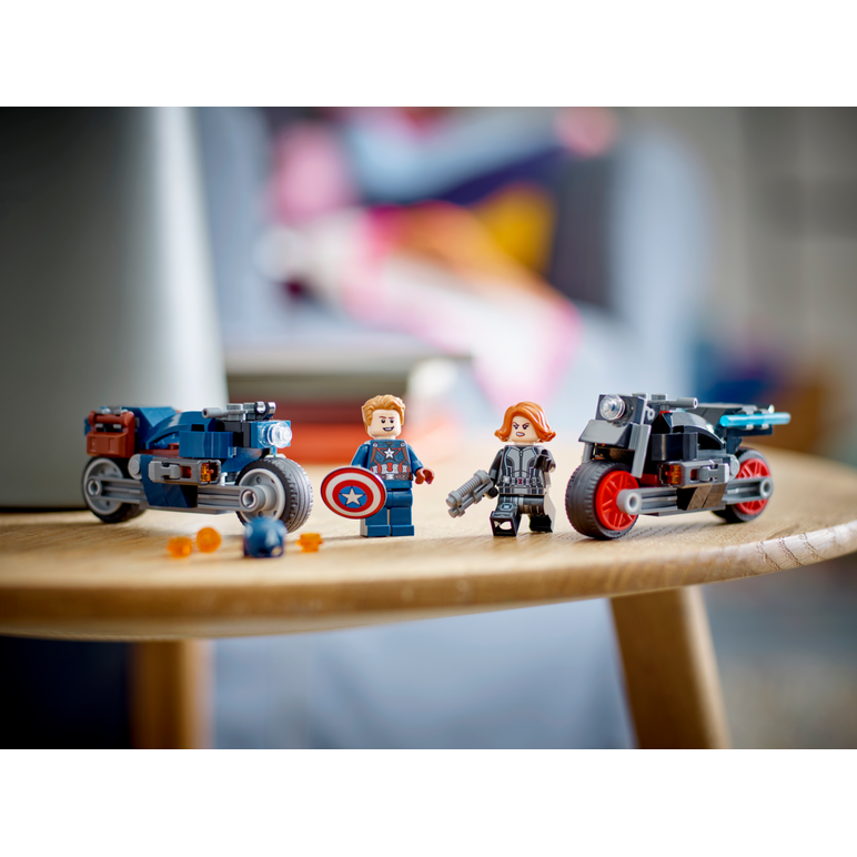 Moto.black widow&c. america, 76260 lego,  Seturi de constructie | electropc.ro