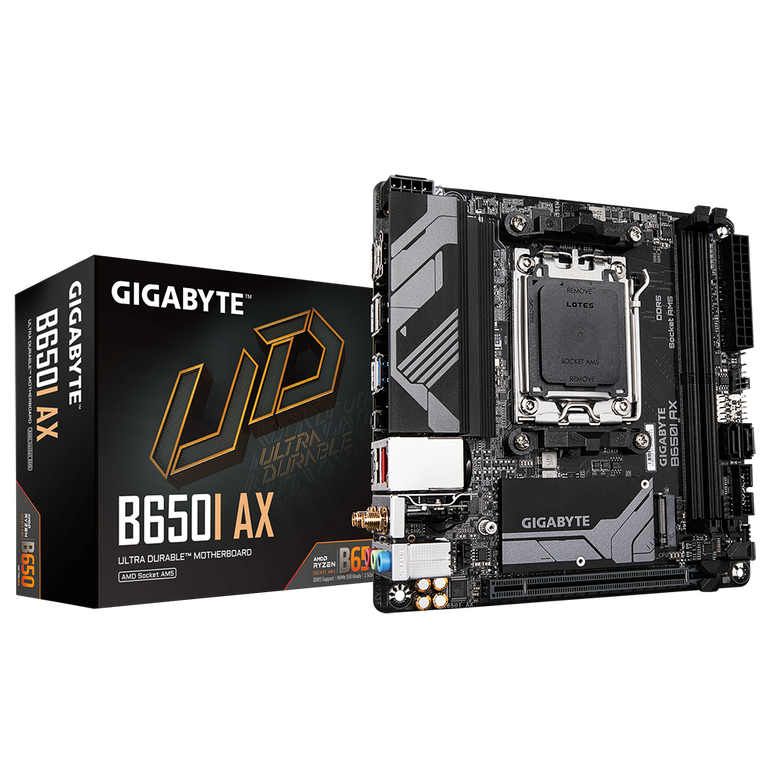 Placa de baza gigabyte b650i ax am5, 2x ddr5, 1x dp 1x hdmi, 1x pcie x16, 1x m.2, 2x sata 6gb/s, mini-itx,  Placi de baza | electropc.ro