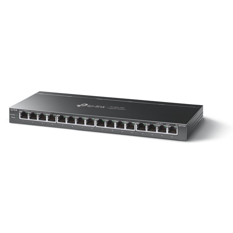 Switch tp-link tl-sg116, 16 porturi gigabit, poe, interfata: 16× 10/100/1000mbps rj45 ports, auto negotiation, auto mdi/mdix, fanless, packet forwarding rate: 23.8 mpps, capacitate: 32 gbps, dimensiuni: 286 × 111.7 × 25.4 mm,,  Switch-uri | electropc.ro