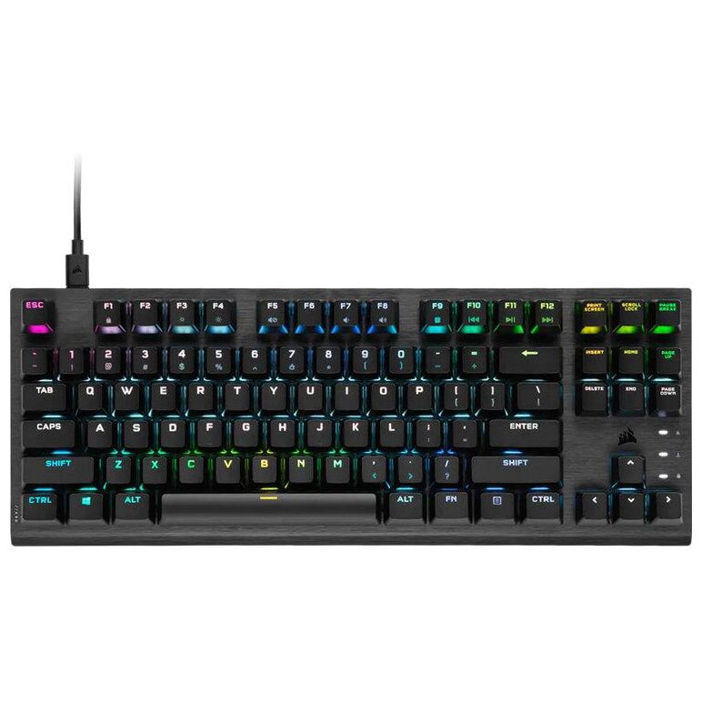 Tastatura gaming mecanica corsair k60 pro tkl rgb tenkeyless, optical, usb 3.0 or 3.1 type-a, full key (nkro) with 100% anti-ghosting, black,  Tastaturi | electropc.ro