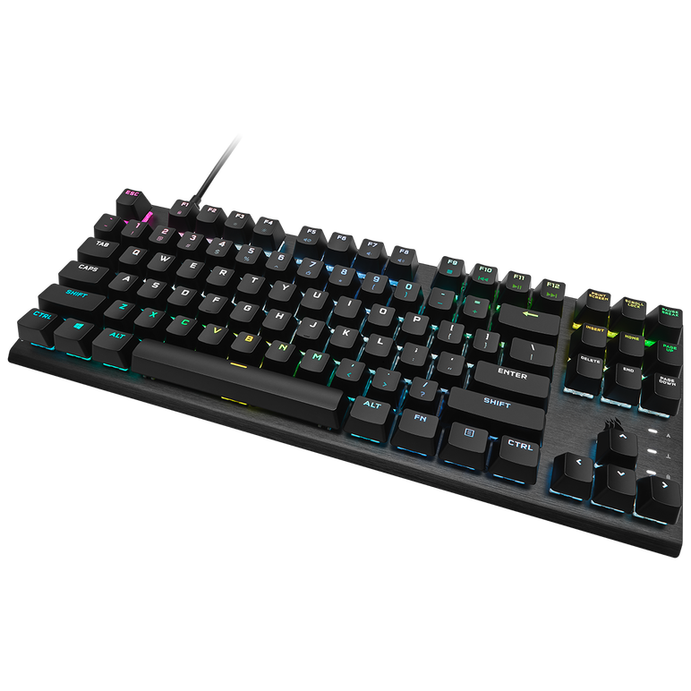 Tastatura gaming mecanica corsair k60 pro tkl rgb tenkeyless, optical, usb 3.0 or 3.1 type-a, full key (nkro) with 100% anti-ghosting, black,  Tastaturi | electropc.ro