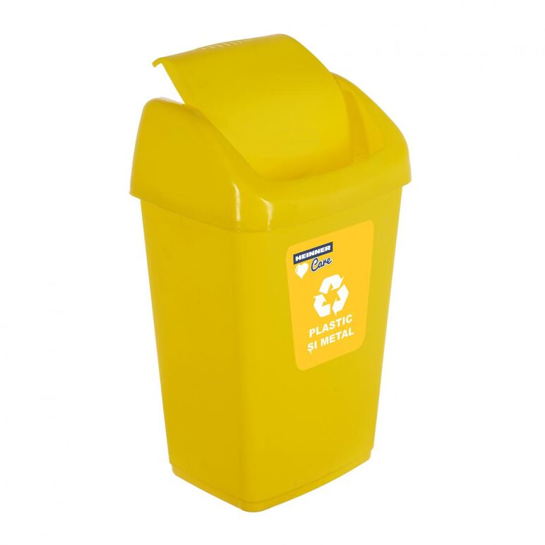 cos gunoi capac batant, reciclare eco 35 l, galben , heinner care,  Cosuri de gunoi | electropc.ro