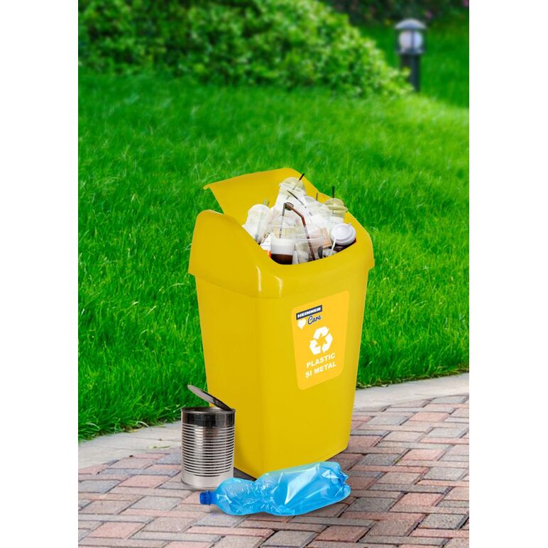 cos gunoi capac batant, reciclare eco 35 l, galben , heinner care,  Cosuri de gunoi | electropc.ro