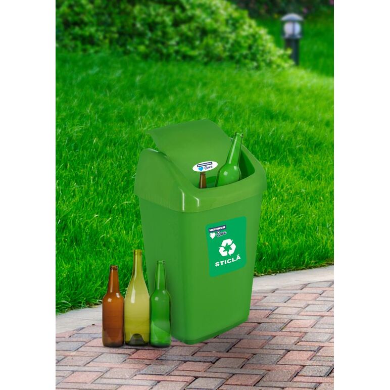 cos gunoi capac batant, reciclare eco 35 l, verde, heinner care,  Cosuri de gunoi | electropc.ro