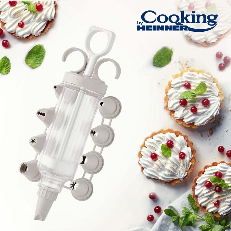 set ornare prajituri  seringa 120 ml+ 8 duiuri, cooking by heinner,  Accesorii bucatarie | electropc.ro