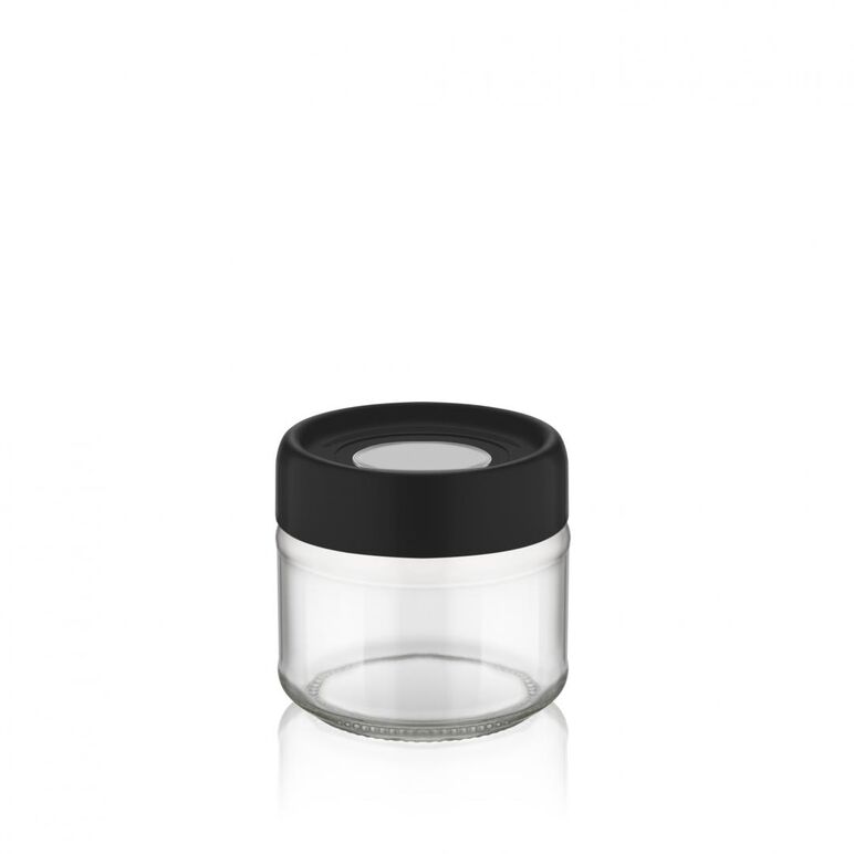 Borcan depozitare sticla  cu capac, 300 ml  negru, art of dining by heinner,  Boluri & Cutii alimente | electropc.ro