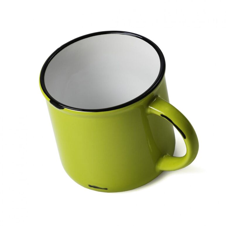 Cana  vintage  verde, ceramica, 450 ml ; diametru: 10 cm  inaltime 9.5 cm,  Cani & Cesti | electropc.ro