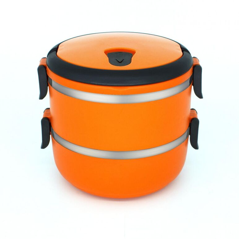 Caserola termica dubla, 2x0.7l,portocaliu, art of dining by heinner,  Boluri & Cutii alimente | electropc.ro
