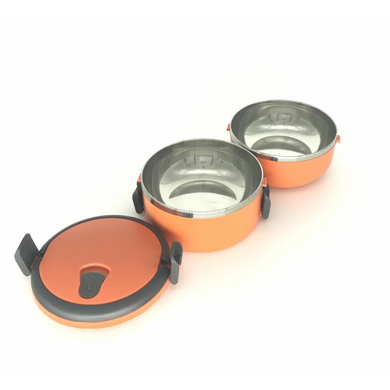 Caserola termica dubla, 2x0.7l,portocaliu, art of dining by heinner,  Boluri & Cutii alimente | electropc.ro