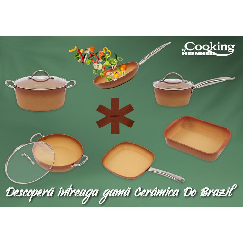 Cratita aluminiu+capac 28x7.5 cm, 3.7l, cerÂmica do brazil, cooking by heinner,  Tavi copt | electropc.ro