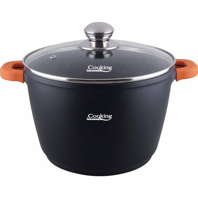 Oala aluminiu turnat+capac, 24 cm x 16.5 cm , 6.3 l, dark line, cooking  by heinner ,  Tavi copt | electropc.ro