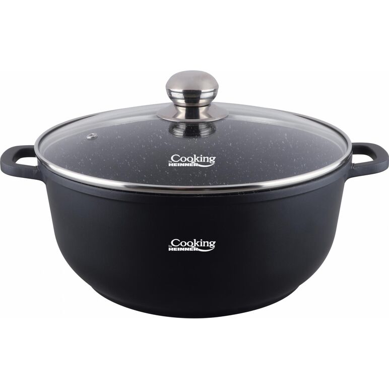 Semioala aluminiu turnat +capac, 32 cm x 14.5 cm , 10 l, dark line, cooking  by heinner ,  Tavi copt | electropc.ro