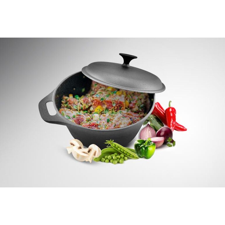 Semioala fonta pura+capac 24x10.8cm,3.8l,  cooking  by heinner ,  Tavi copt | electropc.ro