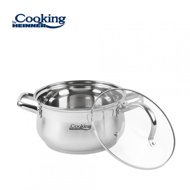 Semioala inox+capac, 20 x 11.5 cm, 3.6 l, amira, cooking by heinner,  Tavi copt | electropc.ro