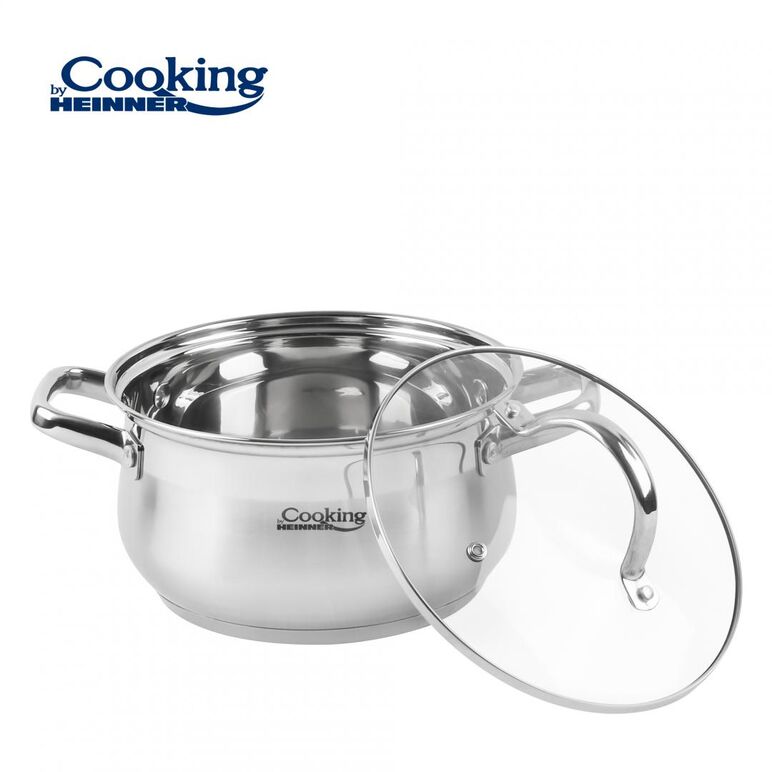 Semioala inox+capac, 24 x 13.5 cm, 6.1 l, amira, cooking by heinner,  Tavi copt | electropc.ro