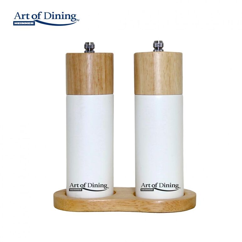 Set 2 rasnite sare & piper 16 cm+suport, modern, art of dining by heinner,  Rasnite & dozatoare condimente | electropc.ro