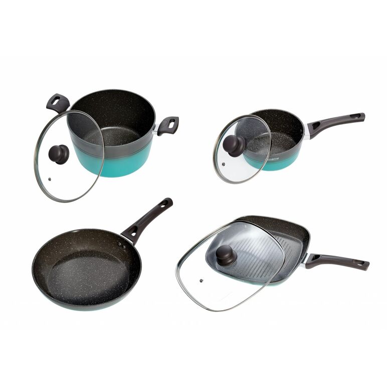 Set gatit 7 piese aluminiu, green cook, cooking by heinner,  Seturi de gatit | electropc.ro