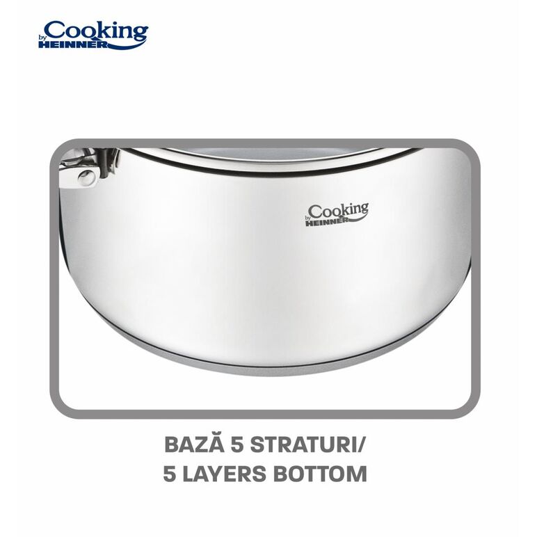 Set gatit inox 6piese maner plia, milena, cooking by heinner,  Tavi copt | electropc.ro