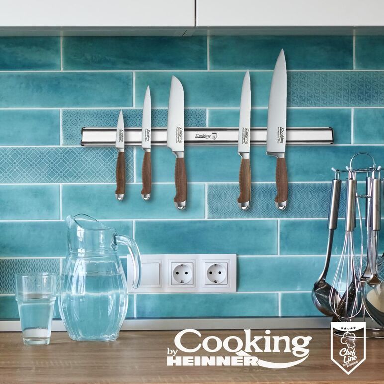 Suport magnetic pentru cutite 61.5x4.5x1.9cm, aluminiu, chef line, cooking by heinner,  Cutite & seturi | electropc.ro