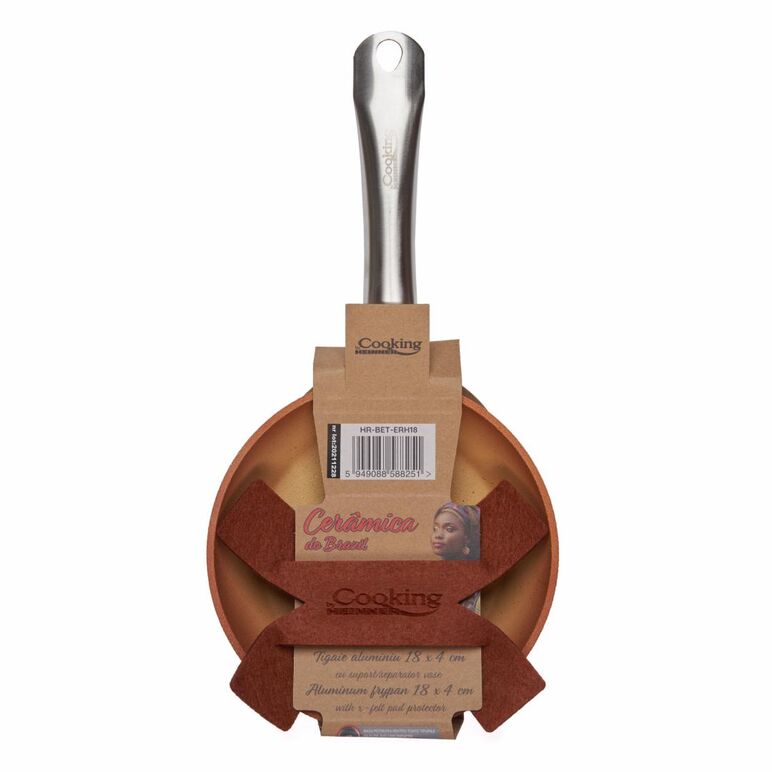 Tigaie aluminiu 18x4 cm cu suport/ separator vase, cerÂmica do brazil, cooking  by heinner,  Tigai si seturi | electropc.ro