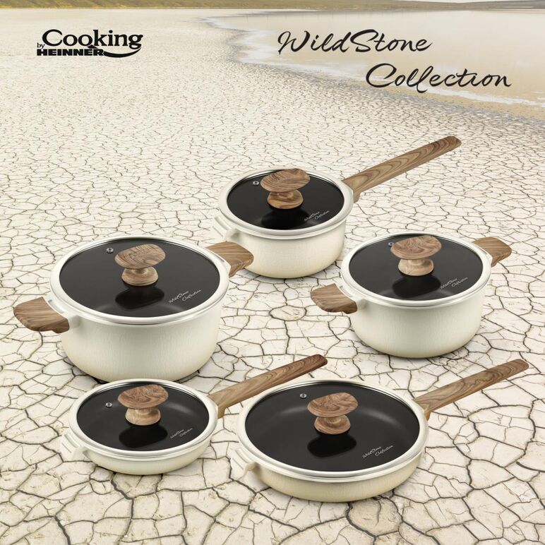 Tigaie aluminiu+capac 20x4.5 cm, wild stone, cooking by heinner,  Tigai si seturi | electropc.ro