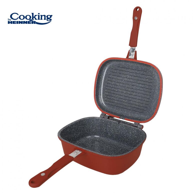 Tigaie dubla aluminiu 30x12.5cm,calabria, cooking by heinner,  Tigai si seturi | electropc.ro