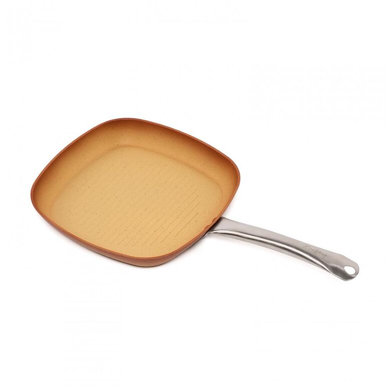 Tigaie grill 28x4cm, cu suport/ separator vase, cerÂmica do brazil, cooking by heinner,  Tigai si seturi | electropc.ro