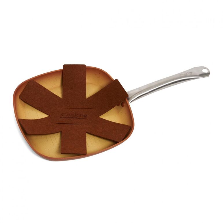 Tigaie grill 28x4cm, cu suport/ separator vase, cerÂmica do brazil, cooking by heinner,  Tigai si seturi | electropc.ro