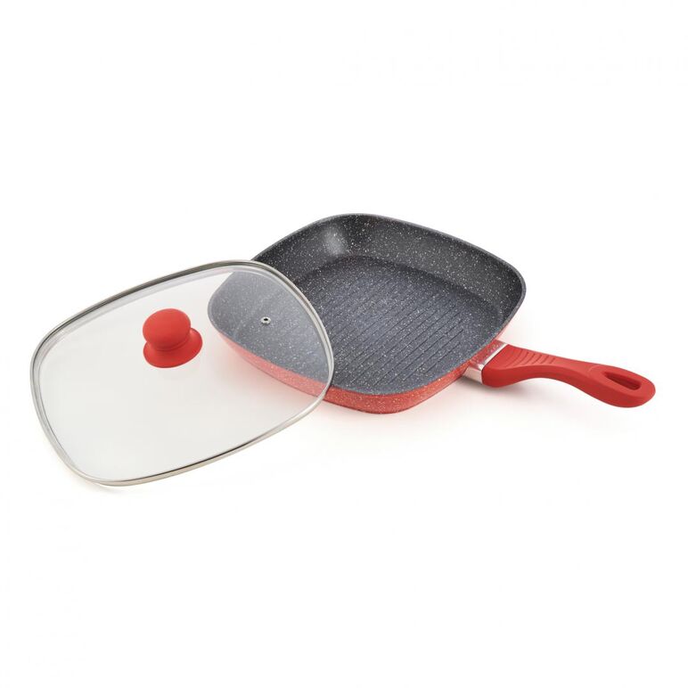 Tigaie grill alu+cap 28x4cm,orange grays, cooking by heinner,  Tigai si seturi | electropc.ro