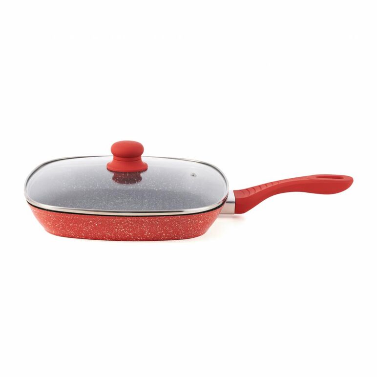Tigaie grill alu+cap 28x4cm,orange grays, cooking by heinner,  Tigai si seturi | electropc.ro