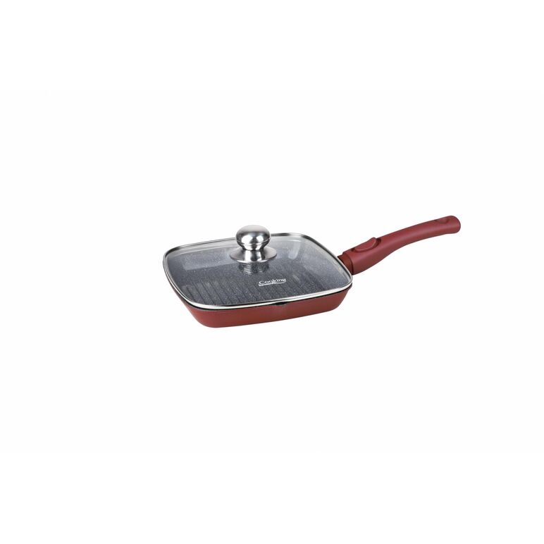 Tigaie grill aluminiu turnat+capac 24x4 cm,calabria, cooking by heinner,  Tigai si seturi | electropc.ro