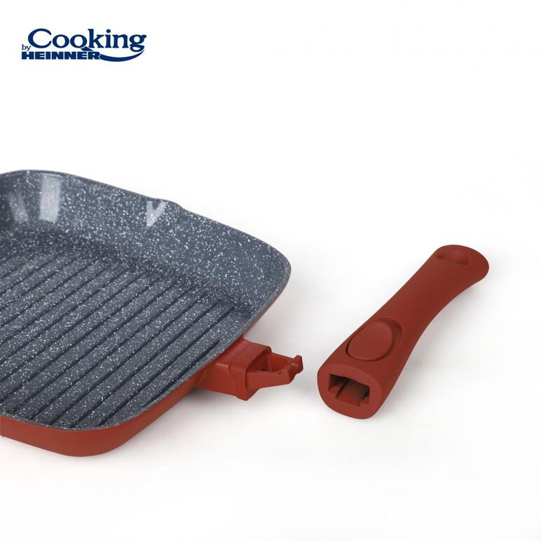 Tigaie grill aluminiu turnat+capac 24x4 cm,calabria, cooking by heinner,  Tigai si seturi | electropc.ro