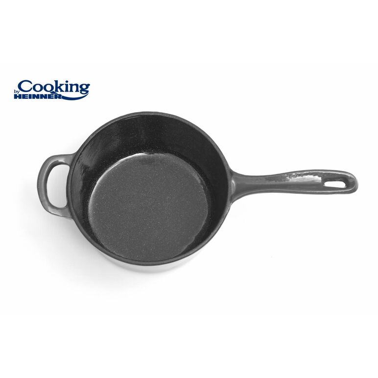 Caserola fonta emailata + capac 19 x 9 cm, 1.8 l, marble  grey, cooking by heinner,  Tigai si seturi | electropc.ro