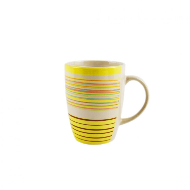 Set 3 x cana ceramica 285 ml, sara d7.6*h9.9cm, galben,  Cani & Cesti | electropc.ro