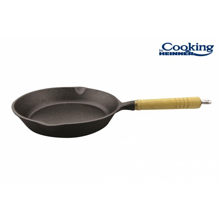 Tigaie fonta pura, maner lemn 23 x 4 cm, cooking by heinner,  Tigai si seturi | electropc.ro