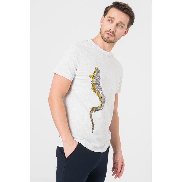 Tricou casual dracon barbati light gray-s,  Tricouri | electropc.ro