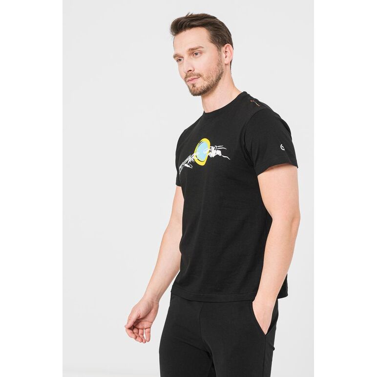 Tricou casual mana bicicleta barbati black-l,  Tricouri | electropc.ro
