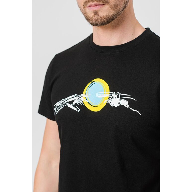 Tricou casual mana bicicleta barbati black-l,  Tricouri | electropc.ro