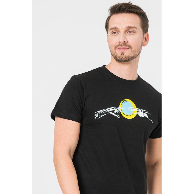 Tricou casual mana bicicleta barbati black-xxl,  Tricouri | electropc.ro