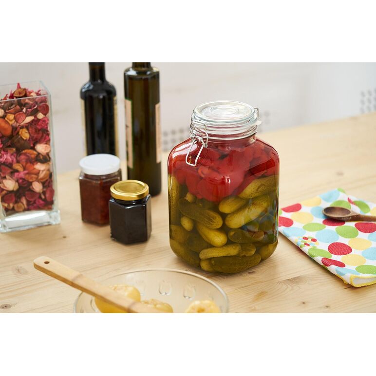 Borcan depozitare sticla cu capac, 3 l, vanora home,  Boluri & Cutii alimente | electropc.ro