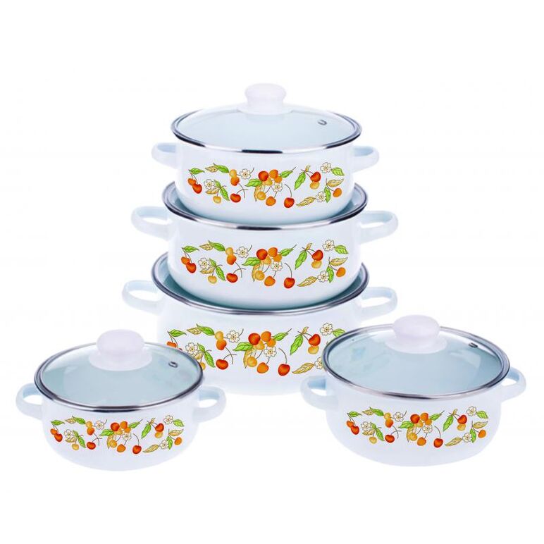 Set gatit 10 piese emailat , cereiza, vanora home,  Seturi de gatit | electropc.ro