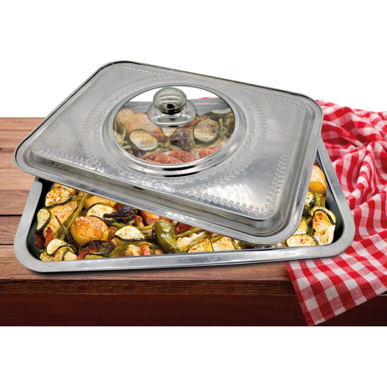 Tava cuptor cu capac, inox ,35*26*7cm, vanora home,  Tavi copt | electropc.ro