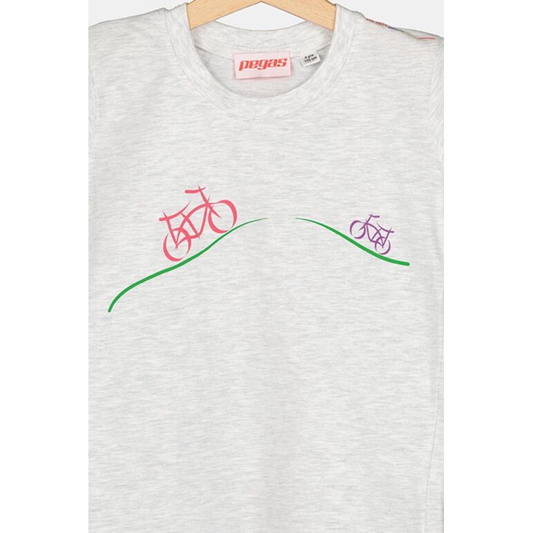 Tricou casual biciclete familie copii light grey-m,  Tricouri | electropc.ro