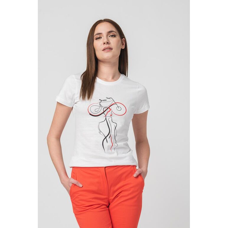 Tshirt casual f doamna cu... white-s,  Tricouri | electropc.ro