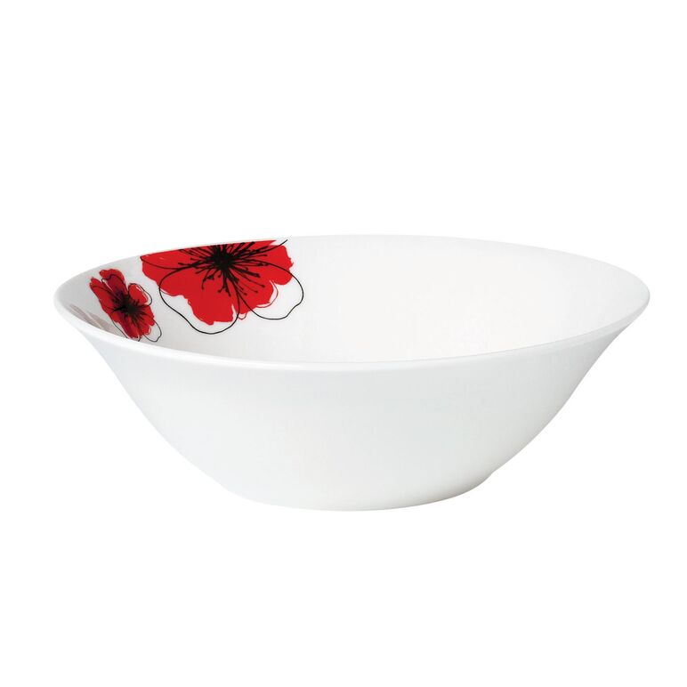 Bol portelan 20 cm, red flowers 950 ml,vanora home,  Farfurii & Boluri de Servire | electropc.ro
