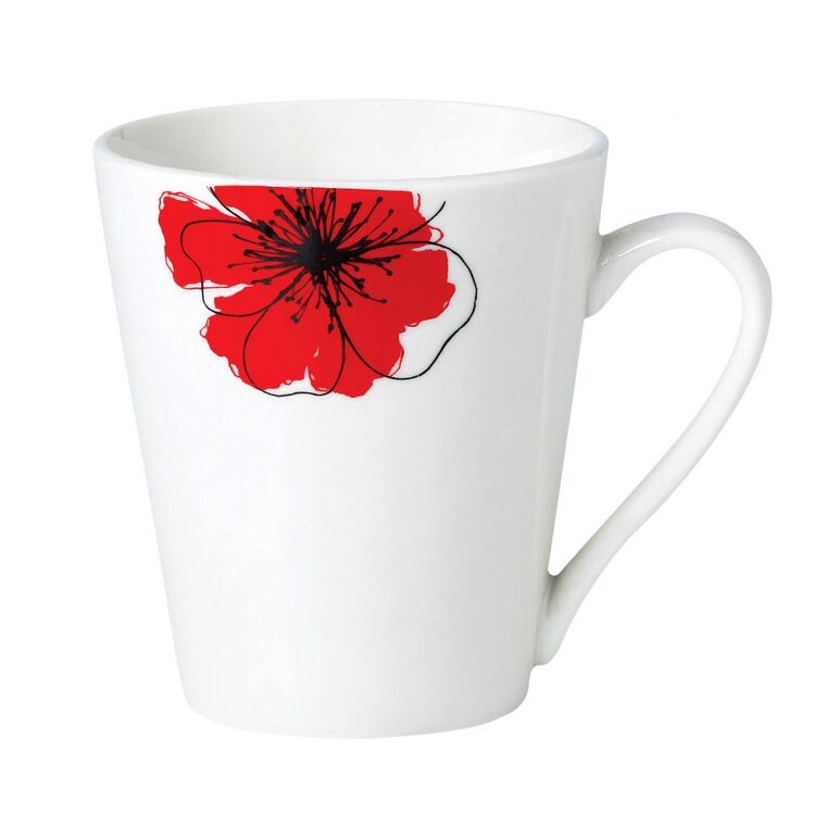 Cana portelan 310 ml, red flowers,vanora home,  Cani & Cesti | electropc.ro