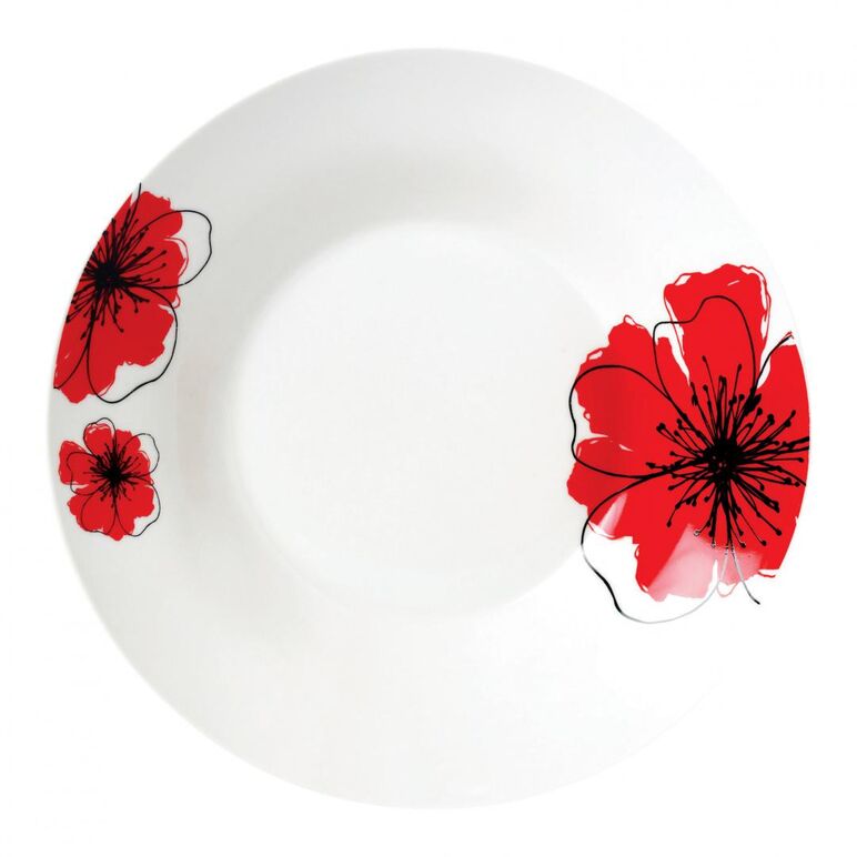 Farfurie adanca portelan 20 cm, red flowers,vanora home,  Farfurii & Boluri de Servire | electropc.ro